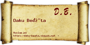 Daku Beáta névjegykártya