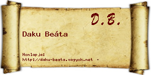 Daku Beáta névjegykártya