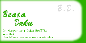 beata daku business card